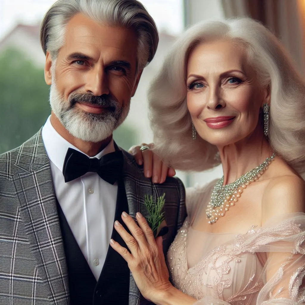 Couple walking hand in hand through garden